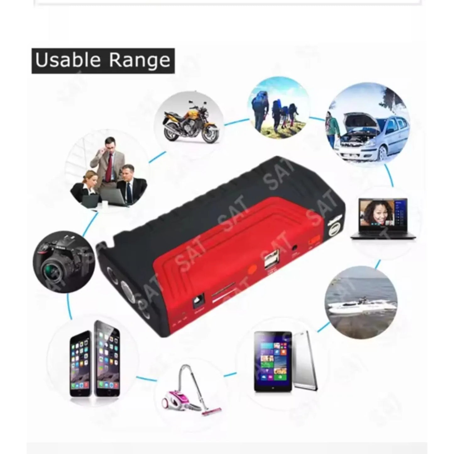 KIT DE EMERGENCIA  HIGH POWER: Arrancador + compresor + power bank