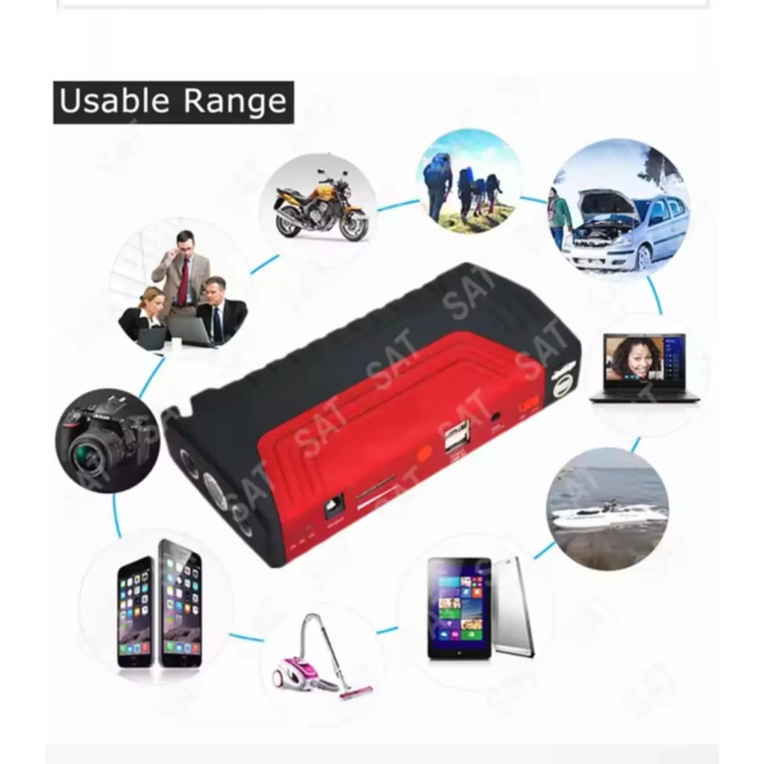 KIT DE EMERGENCIA  HIGH POWER: Arrancador + compresor + power bank