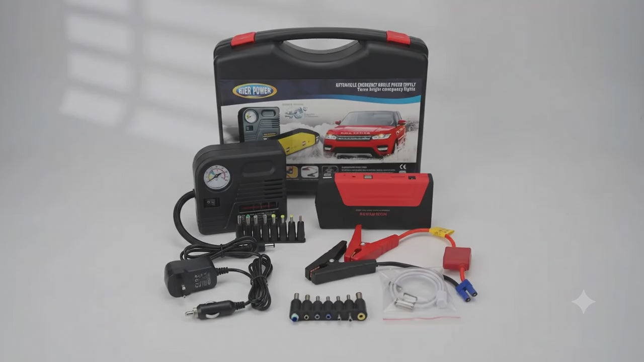 KIT DE EMERGENCIA  HIGH POWER: Arrancador + compresor + power bank