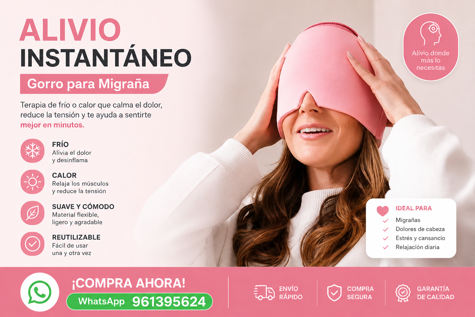GORRO DE ALIVIO PARA LA MIGRAÑA